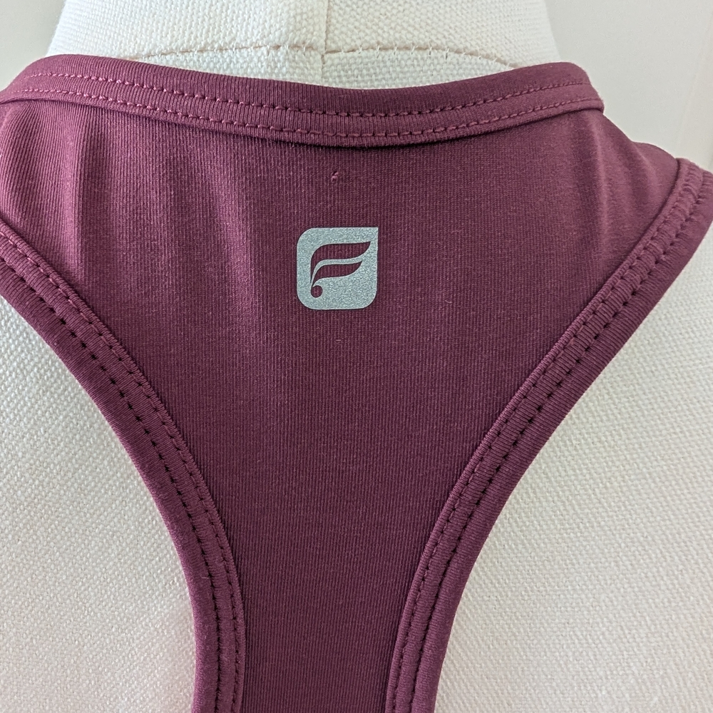 FABLETICS Cashel Tank Top Maroon Activewear Side Mesh with Ruching Size Medium - Picture 4 of 7